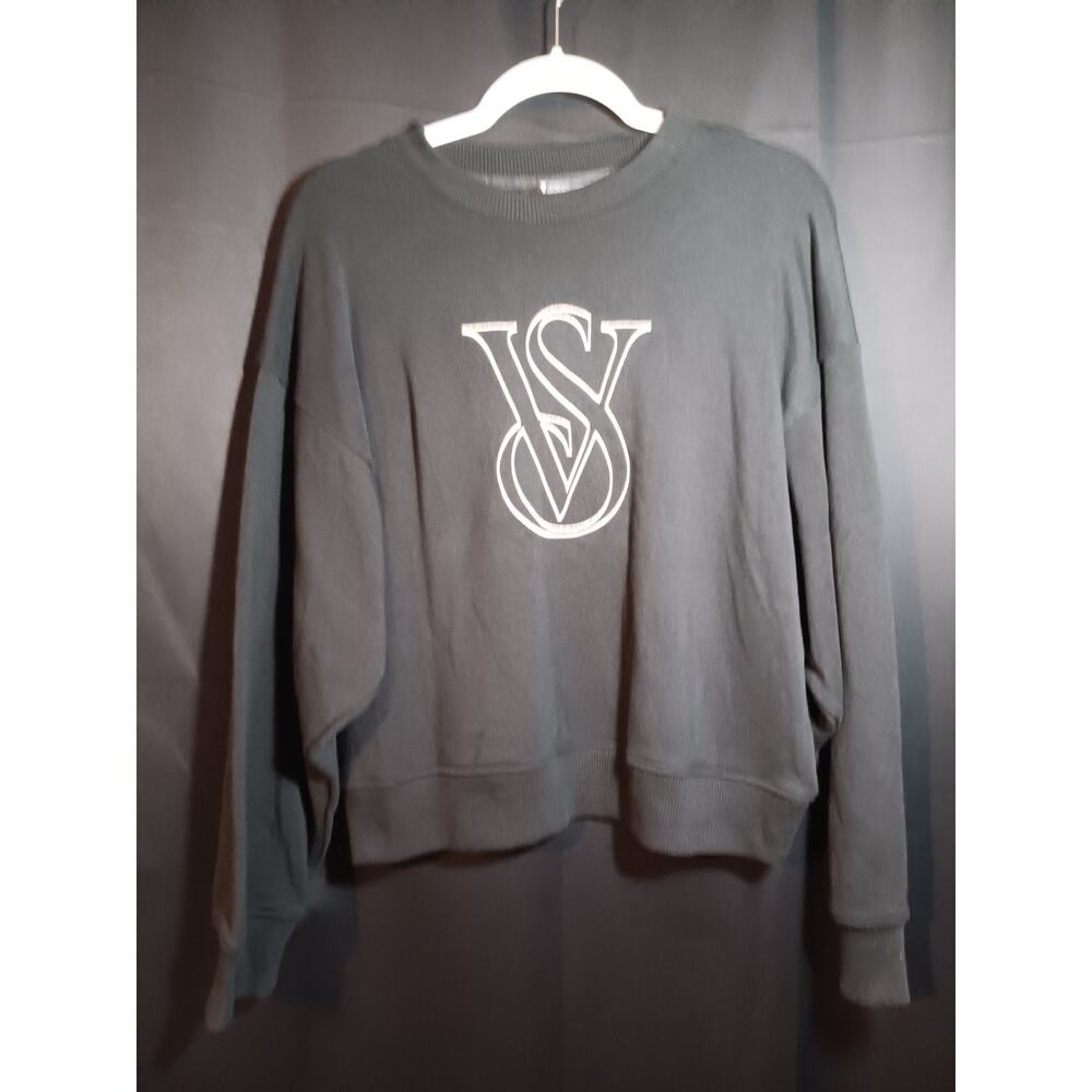 Victoria’s Secret On Point Sweatshirt Black Pullover Logo Womens Large VS